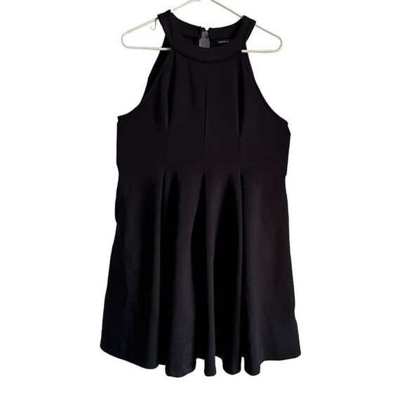 Torrid black Mini Scuba Fluted sleeveless Dress 0 - Picture 2 of 11